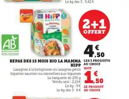 Hyper U HIPP Repas des 15 mois bio la mamma offre