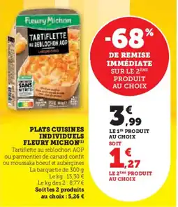 Super U Plats cuisines individuels fleury michon offre