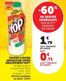 Super U Yaourt a boire aromatise offre decouverte yop offre
