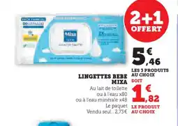Hyper U MIXA Lingettes bebe offre