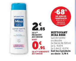 Hyper U MIXA BEBE Nettoyant offre