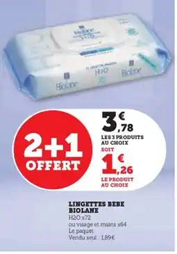 Hyper U BIOLANE Lingettes bebe offre