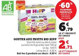 Super U Gouter aux fruits bio hipp offre