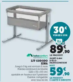 Hyper U BEBECONFORT Lit cododo offre