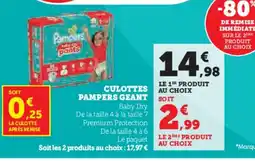 Super U Culottes pampers geant offre