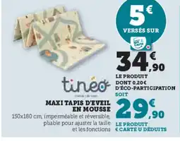 Hyper U TINEO Maxi tapis d'eveil en mousse offre