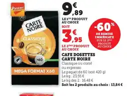 Hyper U CARTE NOIRE Cafe dosettes offre