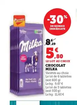 Hyper U MILKA Chocolat offre