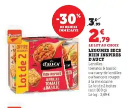 Hyper U D'AUCY Legumes secs bien inspires offre