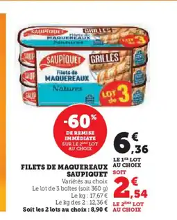 Hyper U SAUPIQUET Filets de maquereaux offre