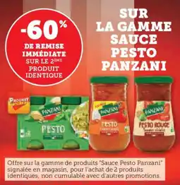 Super U SUR LA GAMME SAUCE PESTO PANZANI offre