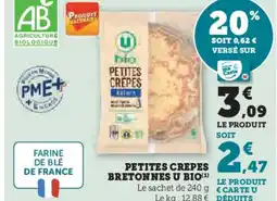 Hyper U Petites crepes bretonnes u bio offre