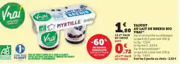 Hyper U VRAI Yaourt au lait de brebis bio offre