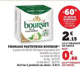 Hyper U BOURSIN Fromage pasteurise offre