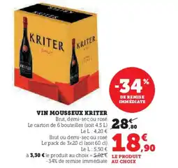 Hyper U KRITER Vin mousseux offre