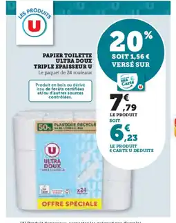 Hyper U Papier toilette ultra doux triple epaisseur u offre