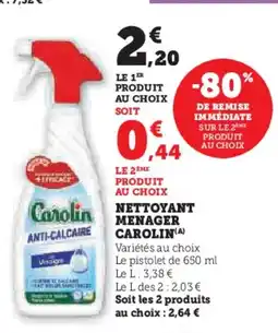 Hyper U CAROLIN Nettoyant menager offre