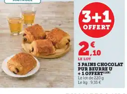 Hyper U 3 pains chocolat pur beurre u offre