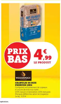 Hyper U WOODSTOCK Granules de bois premiun offre