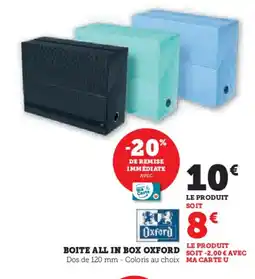 Hyper U OXFORD Boite all in box offre
