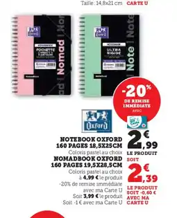 Hyper U OXFORD Notebook offre
