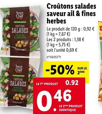 Lidl Croûtons salades saveur ail & fines herbes offre