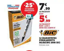 Hyper U BIC 12 marqueurs permanents marking 2000 offre