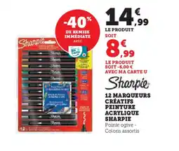Hyper U SHARPIE 12 marqueurs créatifs peinture acrylique offre