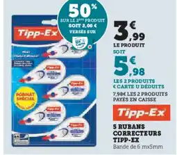 Hyper U TIPP-EX 5 rubans correcteurs offre