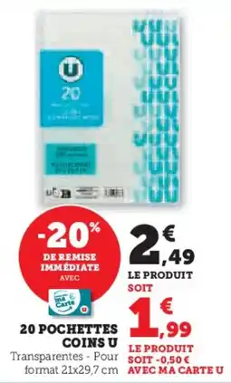 Hyper U 20 pochettes coins u offre