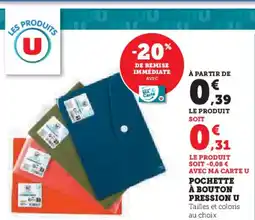 Hyper U Pochette à bouton pression u offre