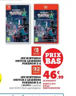 Hyper U Jeu nintendo switch legendes pokemon z-a offre