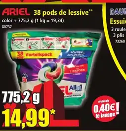 Norma ARIEL 38 pods de lessive offre