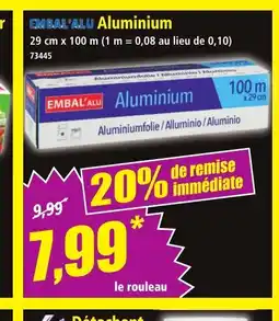 Norma EMBAL'ALU Aluminium offre