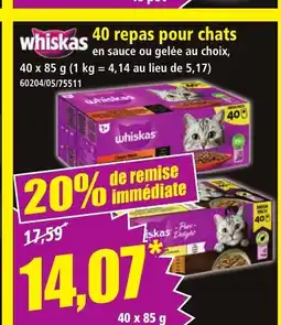 Norma WHISKAS 40 repar pour chats offre