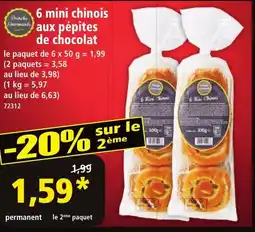 Norma 6 mini chinois aux pépites de chocolat offre