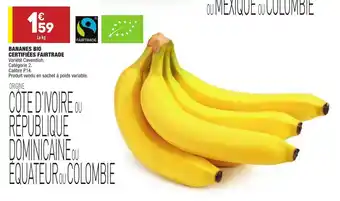 ALDI Bananes bio certifiées fairtrade offre