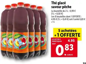 Lidl Thé glacé saveur pêche offre
