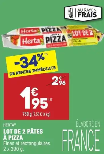 Lot de 2 pâtes à pizza