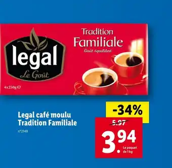 Lidl Legal café moulu tradition familiale offre