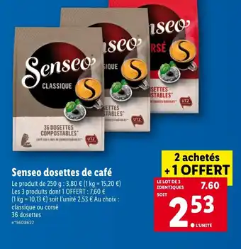 Lidl Senseo dosettes de café offre