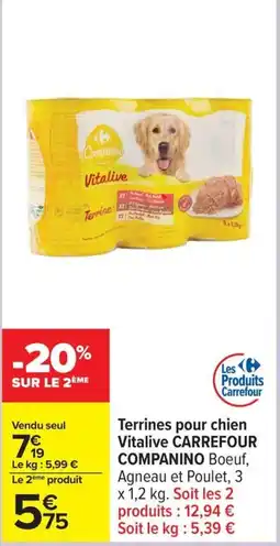 Carrefour Terrines pour chien vitalive carrefour companino offre