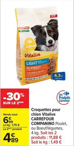 Carrefour Croquettes pour chien vitalive carrefour companino offre