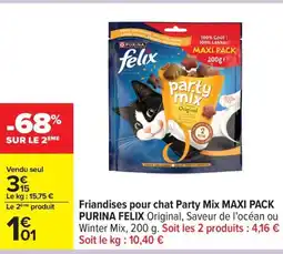 Carrefour Friandises pour chat party mix maxi pack purina felix offre