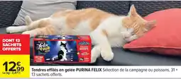 Carrefour Tendres effilés en gelée purina felix offre
