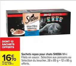Carrefour Sachets repas pour chats sheba offre