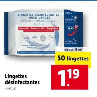 Lidl Lingettes de désinfectes offre