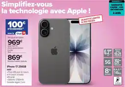 Carrefour Iphone 17 256gb noir offre