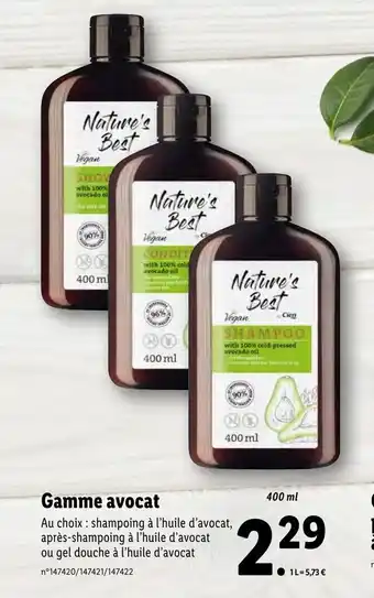 Lidl Gamme avocat offre