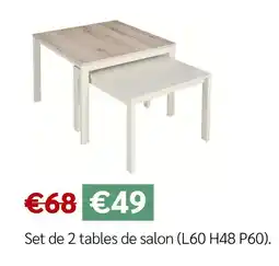 Meubles Crack Set de 2 tables de salon offre